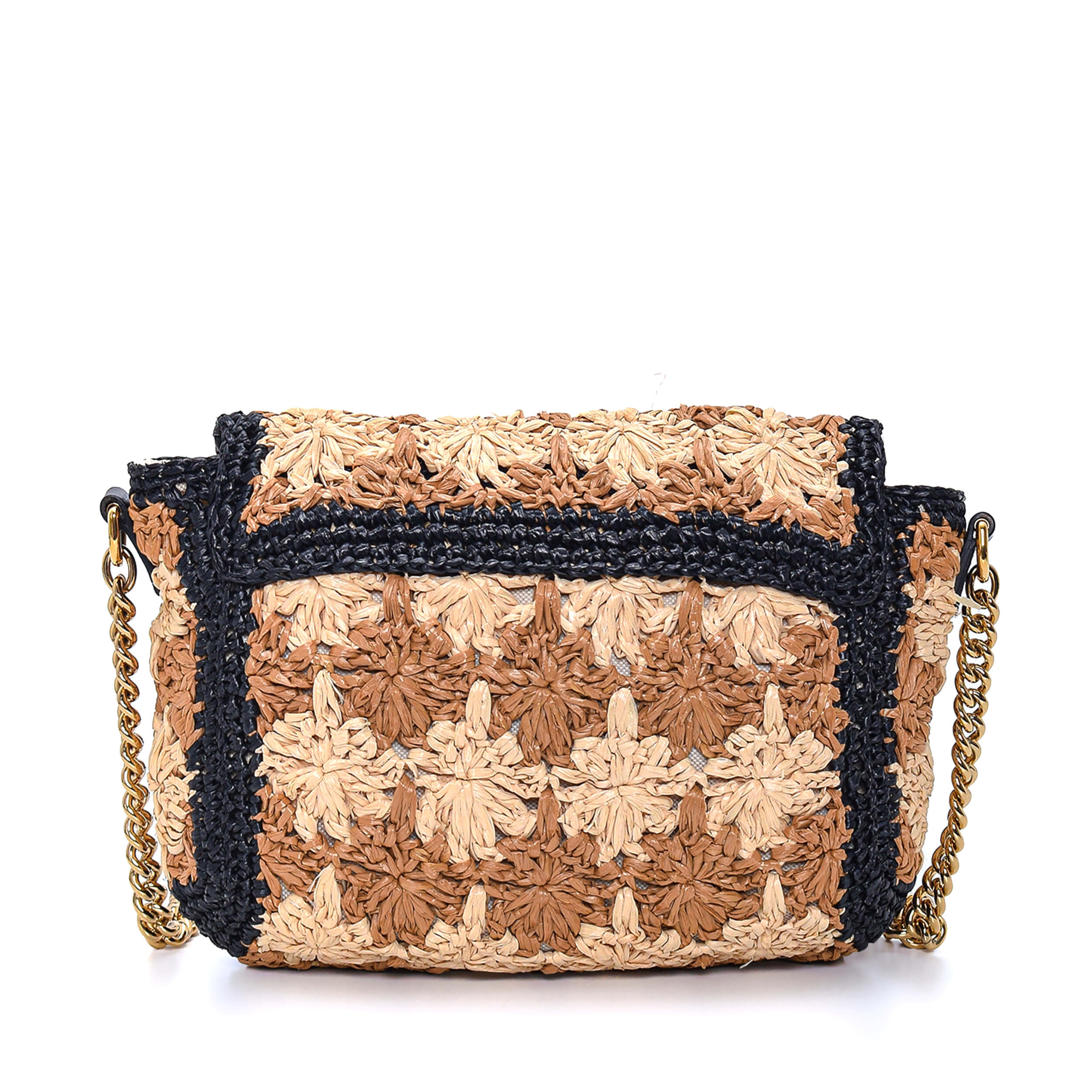 Gucci - Beige Wicker GG Flap Shoulder Bag